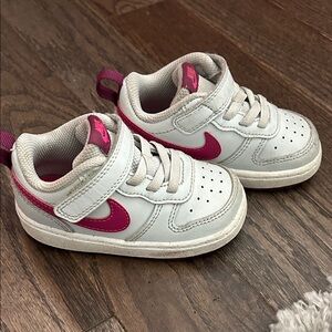 Nike Toddler White and Pink Sneakers